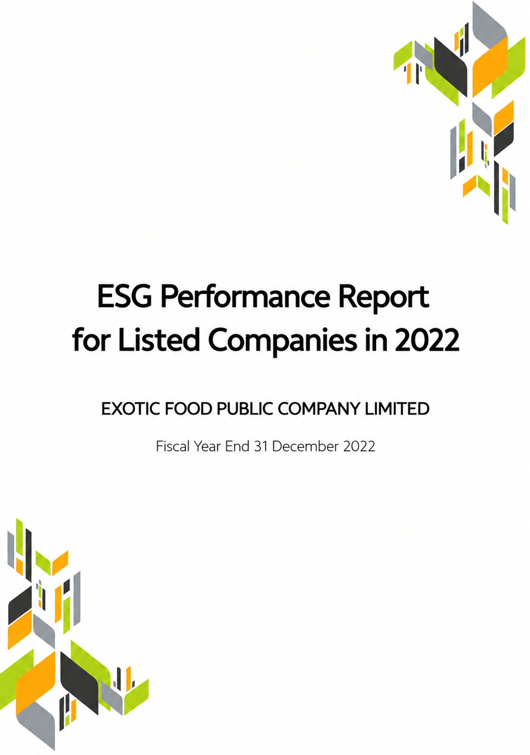 Cover of ESG Performance Report 2022